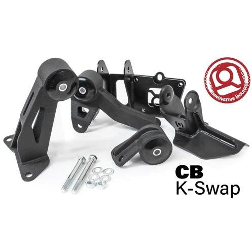 Innovative 90-93 Accord K-Series Black Steel Mounts 75A Bushings