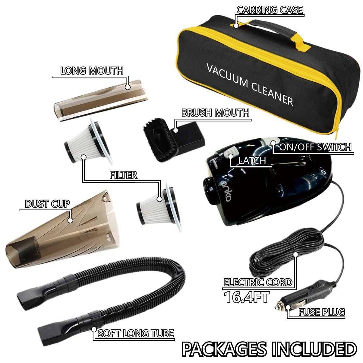 120W Wet & Dry Handheld Car Vacuum Cleaner