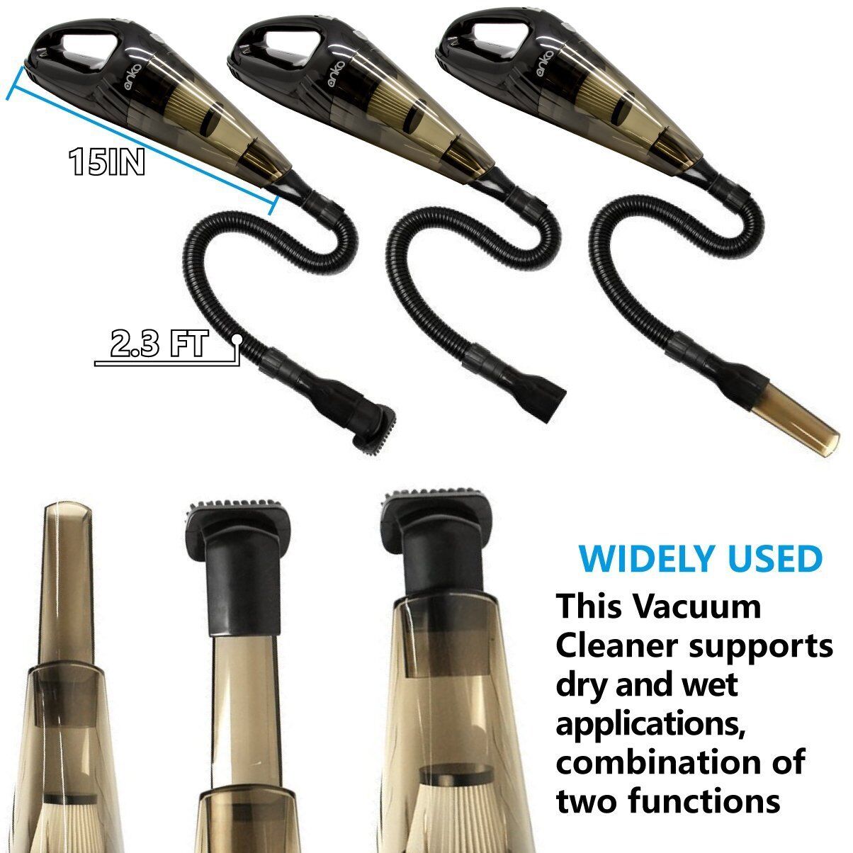 120W Wet & Dry Handheld Car Vacuum Cleaner