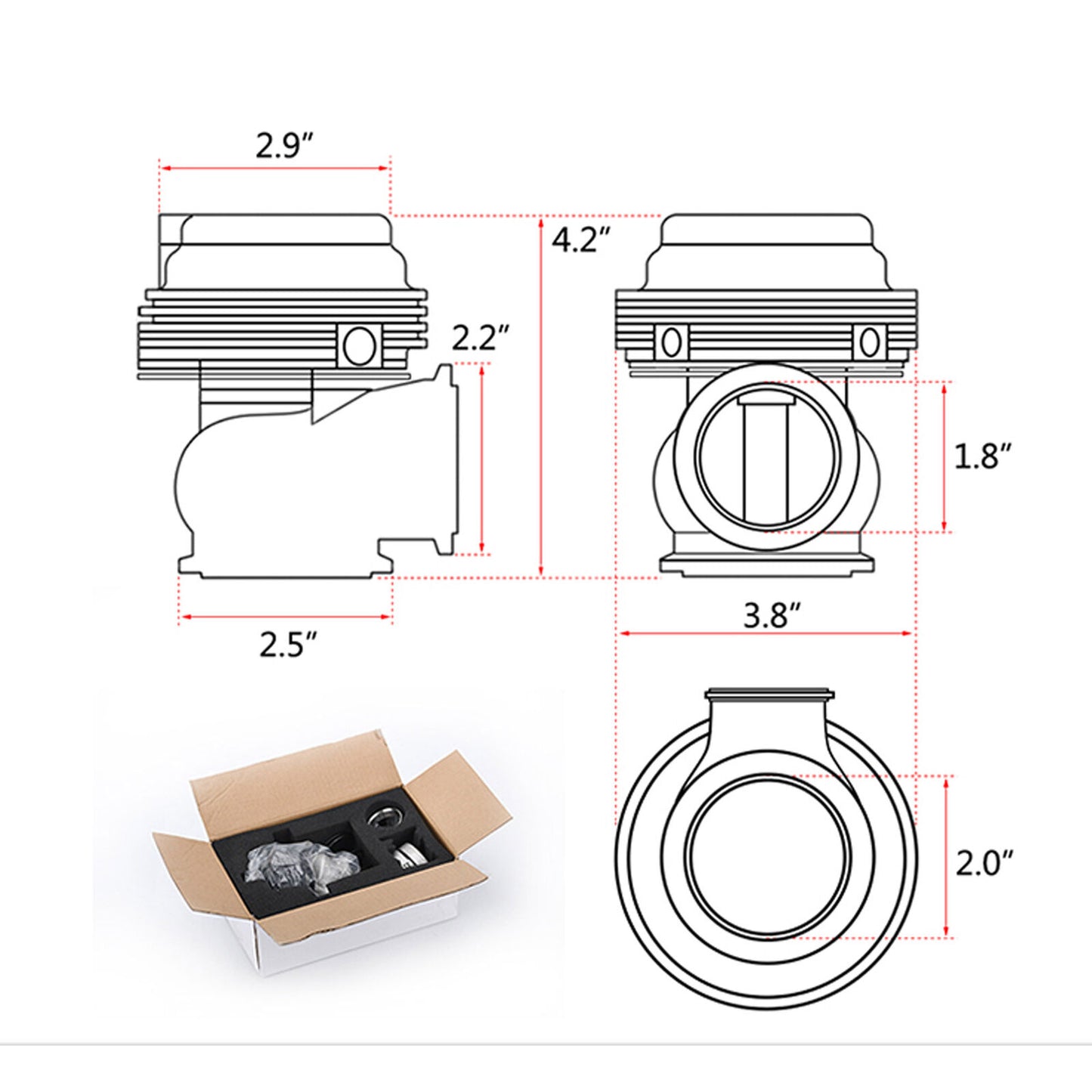 44mm V-Band External MV-R Wastegate